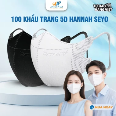 Khẩu trang 5D Hannah Seyo AHP 3 lớp kháng khuẩn chống bụi mịn UV giá chỉ 98k/thùng 600cái 2 Khẩu trang 5D Hannah Seyo AHP 3 lớp kháng khuẩn chống bụi mịn UV giá chỉ 98k/thùng 600cái 2