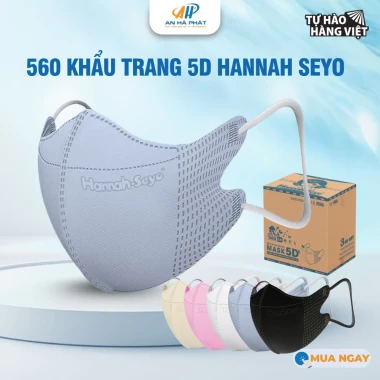 Khẩu trang 5D Hannah Seyo AHP 3 lớp kháng khuẩn chống bụi mịn UV giá chỉ 98k/thùng 600cái 3 Khẩu trang 5D Hannah Seyo AHP 3 lớp kháng khuẩn chống bụi mịn UV giá chỉ 98k/thùng 600cái 3