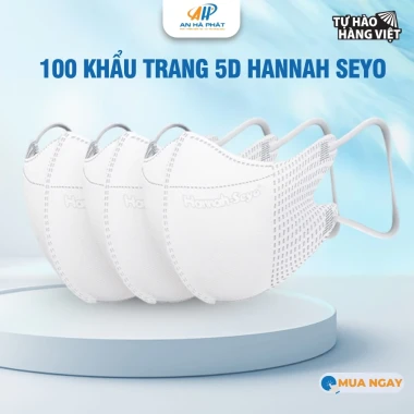 Khẩu trang 5D Hannah Seyo AHP 3 lớp kháng khuẩn chống bụi mịn UV giá chỉ 98k/thùng 600cái 11 Khẩu trang 5D Hannah Seyo AHP 3 lớp kháng khuẩn chống bụi mịn UV giá chỉ 98k/thùng 600cái 11
