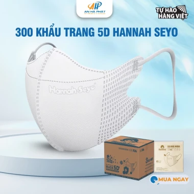 Khẩu trang 5D Hannah Seyo AHP 3 lớp kháng khuẩn chống bụi mịn UV giá chỉ 98k/thùng 600cái 13 Khẩu trang 5D Hannah Seyo AHP 3 lớp kháng khuẩn chống bụi mịn UV giá chỉ 98k/thùng 600cái 13