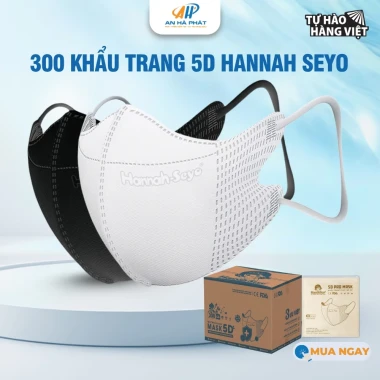 Khẩu trang 5D Hannah Seyo AHP 3 lớp kháng khuẩn chống bụi mịn UV giá chỉ 98k/thùng 600cái 14 Khẩu trang 5D Hannah Seyo AHP 3 lớp kháng khuẩn chống bụi mịn UV giá chỉ 98k/thùng 600cái 14