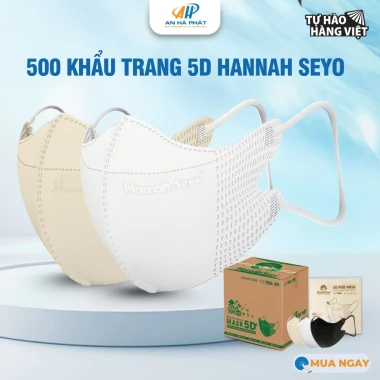 Khẩu trang 5D Hannah Seyo AHP 3 lớp kháng khuẩn chống bụi mịn UV giá chỉ 98k/thùng 600cái 17 Khẩu trang 5D Hannah Seyo AHP 3 lớp kháng khuẩn chống bụi mịn UV giá chỉ 98k/thùng 600cái 17