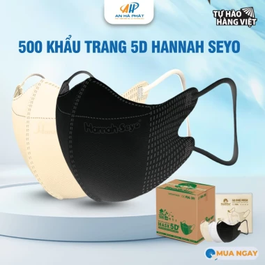 Khẩu trang 5D Hannah Seyo AHP 3 lớp kháng khuẩn chống bụi mịn UV giá chỉ 98k/thùng 600cái 19 Khẩu trang 5D Hannah Seyo AHP 3 lớp kháng khuẩn chống bụi mịn UV giá chỉ 98k/thùng 600cái 19