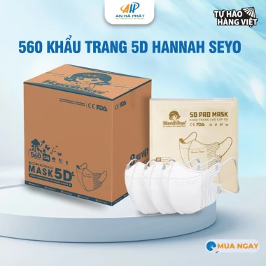 Khẩu trang 5D Hannah Seyo AHP 3 lớp kháng khuẩn chống bụi mịn UV giá chỉ 98k/thùng 600cái 20 Khẩu trang 5D Hannah Seyo AHP 3 lớp kháng khuẩn chống bụi mịn UV giá chỉ 98k/thùng 600cái 20