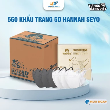 Khẩu trang 5D Hannah Seyo AHP 3 lớp kháng khuẩn chống bụi mịn UV giá chỉ 98k/thùng 600cái 22 Khẩu trang 5D Hannah Seyo AHP 3 lớp kháng khuẩn chống bụi mịn UV giá chỉ 98k/thùng 600cái 22