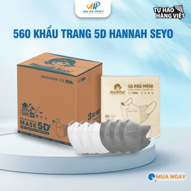 Khẩu trang 5D Hannah Seyo AHP 3 lớp kháng khuẩn chống bụi mịn UV giá chỉ 98k/thùng 600cái 25 Khẩu trang 5D Hannah Seyo AHP 3 lớp kháng khuẩn chống bụi mịn UV giá chỉ 98k/thùng 600cái 25