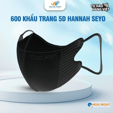 Khẩu trang 5D Hannah Seyo AHP 3 lớp kháng khuẩn chống bụi mịn UV giá chỉ 98k/thùng 600cái 28 Khẩu trang 5D Hannah Seyo AHP 3 lớp kháng khuẩn chống bụi mịn UV giá chỉ 98k/thùng 600cái 28
