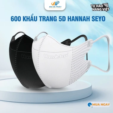 Khẩu trang 5D Hannah Seyo AHP 3 lớp kháng khuẩn chống bụi mịn UV giá chỉ 98k/thùng 600cái 29 Khẩu trang 5D Hannah Seyo AHP 3 lớp kháng khuẩn chống bụi mịn UV giá chỉ 98k/thùng 600cái 29