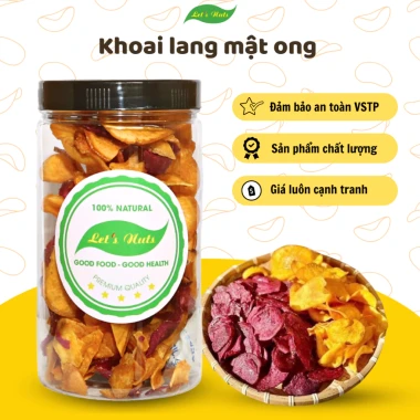 Khoai Lang Vàng Tím Sấy Mật Ong Giòn Thơm Let's Nuts 200g 500g - Giảm Giá Còn 30999đ 2