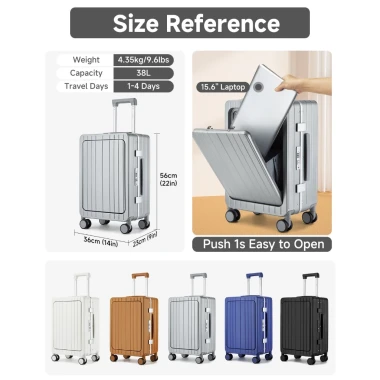 Khung nhôm Vali Hành lý Sea Choice 2040 size 20''24'28'' nhựa PC có Cổng USB Giá để cốc Khoá TSA & day kéo YKK chống bể 6 Khung nhôm Vali Hành lý Sea Choice 2040 size 20''24'28'' nhựa PC có Cổng USB Giá để cốc Khoá TSA & day kéo YKK chống bể 6