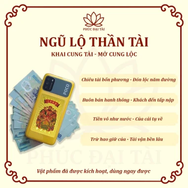Kim bài Ngũ Lộ Thần Tài Mạ Vàng - Khai cung Tài Lộc, Thịnh Vượng chỉ 86k 3