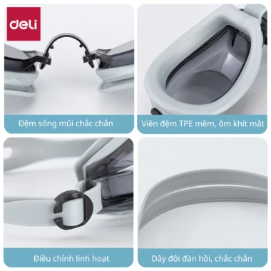 Kính Bơi Người Lớn Trẻ Em Deli Agnite Chống UV Bảo Vệ Mắt Giá Rẻ 70k 3