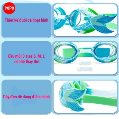 Kính Bơi Tiên Cá Trẻ Em POPO 871 Chống Nước Mờ Giá Tốt 169k Thay 206k 7 Kính Bơi Tiên Cá Trẻ Em POPO 871 Chống Nước Mờ Giá Tốt 169k Thay 206k 7