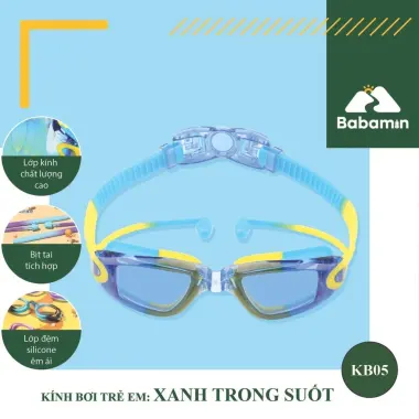 Kính Bơi Trẻ Em Cao Cấp 3-12 Tuổi - Mắt Kính Bơi Trong Suốt Có Bịt Tai & Hộp Đựng Giảm Giá 8
