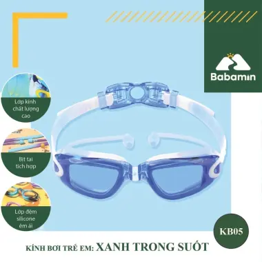 Kính Bơi Trẻ Em Cao Cấp 3-12 Tuổi - Mắt Kính Bơi Trong Suốt Có Bịt Tai & Hộp Đựng Giảm Giá 9