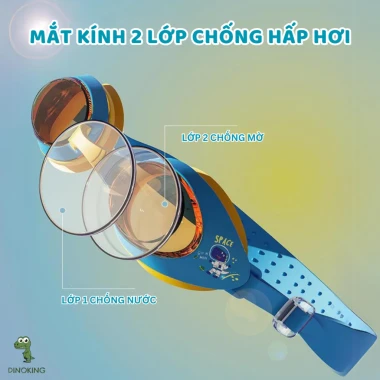 Kính Bơi Trẻ Em DINOKING Chống Mờ Cao Cấp - Combo Kính Mũ Bơi Cho Bé Trai Gái Giá Rẻ 65k 5