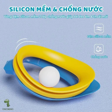 Kính Bơi Trẻ Em DINOKING Chống Mờ Cao Cấp - Combo Kính Mũ Bơi Cho Bé Trai Gái Giá Rẻ 65k 6