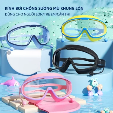 Kính Bơi Trẻ Em Người Lớn Gọng Lớn Kèm Bịt Tai Chống Sương Mù Không Thấm Nước Độ Nét Cao 2 Kính Bơi Trẻ Em Người Lớn Gọng Lớn Kèm Bịt Tai Chống Sương Mù Không Thấm Nước Độ Nét Cao 2