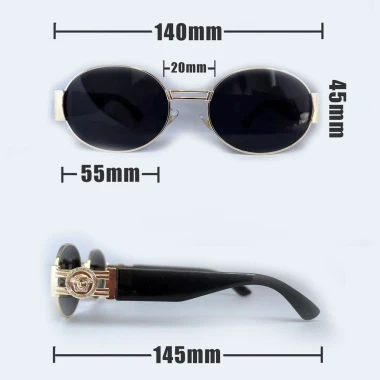 Kính Mát Retro Chống Tia UV Khung Kim Loại Bầu Dục Nam Nữ Giá CỰC SỐC 102.635 VND