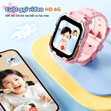 Kiumo Đồng Hồ Trẻ Em 4G GPS SOS Video HD Camera Kép Chống Nước Theo Dõi Sức Khỏe Cho Bé Trai Và Bé Gái 6-18 Tuổi 5