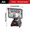 Kuzhen Cho Makita 18V Pin Li-ion LED Đèn Làm Việc 3 / 4 Inch Đèn Pin Di Động Khẩn Cấp Đèn Lũ Đèn Cắm Trại HOT 10