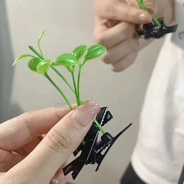 [LifeDesigner] Kẹp tóc cỏ mini vui nhộn - Mô hình mầm đậu cho nón cosplay tiệc 6