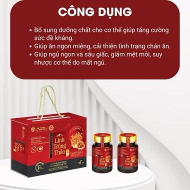 LINH TRÙNG THẢO 50 viên - Hỗ trợ ăn ngủ ngon, bồi bổ cơ thể, tăng đề kháng - Chỉ 380.000đ