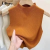 Lishuang Tank Top nữ, áo len dệt kim cổ tròn giảm béo, crop top không tay màu trơn thanh lịch 92.880₫