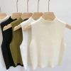 Lishuang Tank Top nữ, áo len dệt kim cổ tròn giảm béo, crop top không tay màu trơn thanh lịch 92.880₫ 4