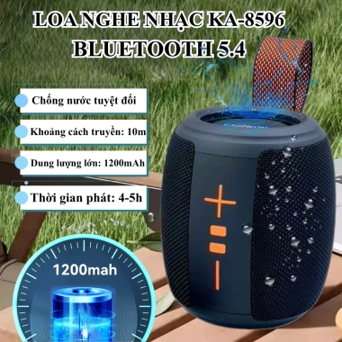 Loa Bluetooth Chống Nước KA-8.596 50W Không Dây - Bass Căng, Thời Gian Phát 5-6h