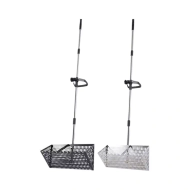 LOVIVER Cát Bọ chét Rake Lớn Sifting Cao Cấp Thép Carbon Tay Cầm Kính Thiên Văn Thú Cưng Tiện Lợi Poop Xẻng Kitty Kim Loại Cát Sifter 4
