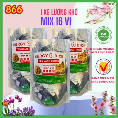 Lương khô mix 16 vị 1kg hạt dinh dưỡng, hoa quả, sản xuất Việt Nam, giá ưu đãi 82.000đ