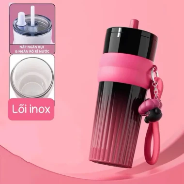 Ly giữ nhiệt 710ml mẫu mới 2.025 có ống hút và dây xách - chỉ 129.000