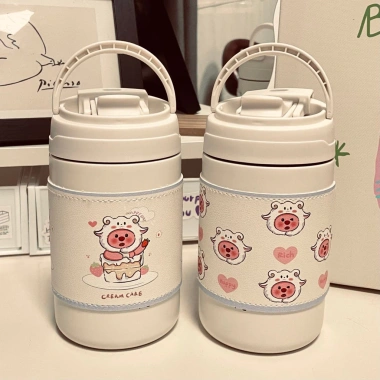 Ly giữ nhiệt Little Beaver bé gái - Thiết kế cao cấp cho THCS, THPT, kèm ống hút 2