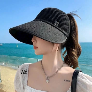 M132 Mũ nón Chống Nắng Vành Rộng mũ lưới chữ K Hở Chóp Dành Cho Nữ Thiết Kế Trẻ Trung Mẫu Mới 4