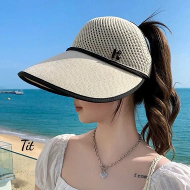 M132 Mũ nón Chống Nắng Vành Rộng mũ lưới chữ K Hở Chóp Dành Cho Nữ Thiết Kế Trẻ Trung Mẫu Mới 5
