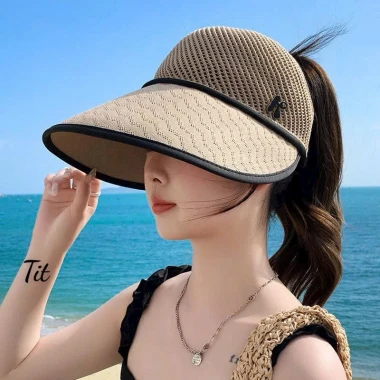 M132 Mũ nón Chống Nắng Vành Rộng mũ lưới chữ K Hở Chóp Dành Cho Nữ Thiết Kế Trẻ Trung Mẫu Mới 6
