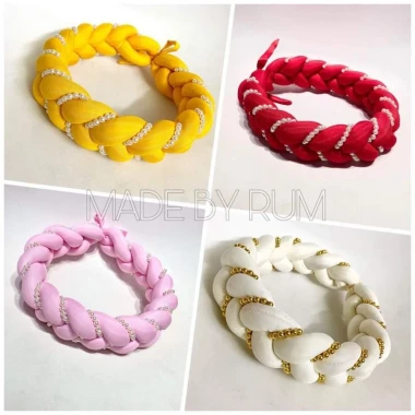 Mấn tết 3 cánh đính hạt đa màu - trang trí lễ Tết sang trọng, khuyến mãi chỉ 72.000