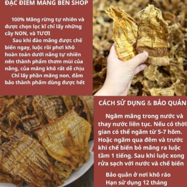 Măng nứa rừng Hà Giang sấy khô loại 1 dai giòn, giá rẻ chỉ 120k - Măng non tươi tuyển chọn 7