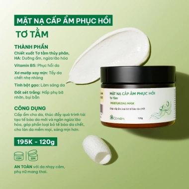 Mặt Nạ Đất Sét Cấp Ẩm 120g – Tẩy Tế Bào Chết, Dưỡng Da Tơ Tằm & Cỏ Mềm, Giá 215.000 2