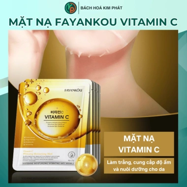 Mặt Nạ Dưỡng Ẩm FAYANKOU Vitamin C Collagen – Giá 9.800₫, Cấp Ẩm, Sáng Da, Giảm Nếp Nhăn