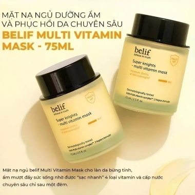 Mặt nạ ngủ Belif Super Knight Multi Vitamin 75ml - Sáng da, dưỡng sâu, 549k