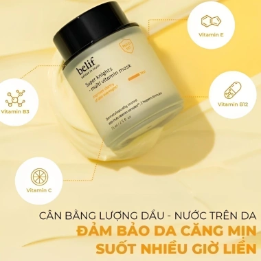Mặt nạ ngủ Belif Super Knight Multi Vitamin 75ml - Sáng da, dưỡng sâu, 549k