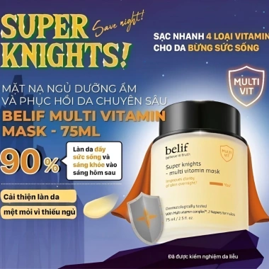 Mặt nạ ngủ Belif Super Knight Multi Vitamin 75ml - Sáng da, dưỡng sâu, 549k
