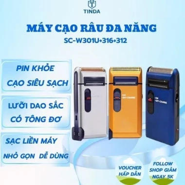 Máy cạo râu mini nam - Pin siêu bền, cạo êm không rát, có tông dợ, sạc liền - Giá 96.000₫