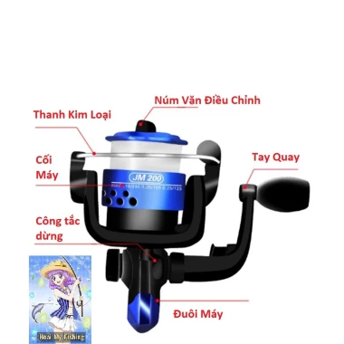 Máy Câu Cá Mini Giá Rẻ YF 200 Quay Êm Bền Đẹp Tặng 70m Cước 8