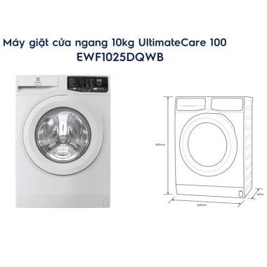 Máy Giặt Cửa Ngang 10kg UltimateCare100 EWF1.025DQWB - Giá Ưu Đãi 7,549,000₫