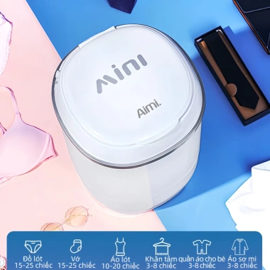Máy giặt mini Aimi xoáy cực mạnh đảo chiều cho sinh viên, em bé, giặt quần áo trắng-Bảo hành 12 tháng 3