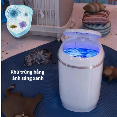 Máy giặt mini Aimi xoáy cực mạnh đảo chiều cho sinh viên, em bé, giặt quần áo trắng-Bảo hành 12 tháng 4