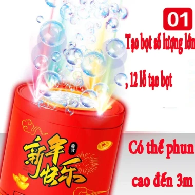 Máy thổi bong bóng tự động LED nhạc loa – Bắn bong bóng pháo hoa Tết vui nhộn 6 Máy thổi bong bóng tự động LED nhạc loa – Bắn bong bóng pháo hoa Tết vui nhộn 6